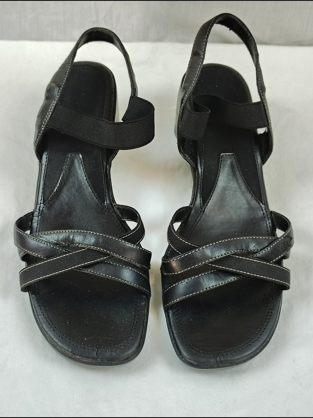 Montego Bay Club Black Strappy Slingback Sandals
